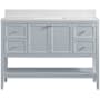 Miseno Ravello 48" Single Basin Vanity Set with 3/4" Marble Stone Composite Top, Rectangular Sink, USB Port, and Electrical Outlet Soft Blue