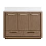 Miseno Saleya 48" Free Standing Single Basin Vanity Set with Cabinet and Stone Composite Vanity Top Walnut Drift