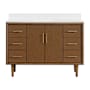 Miseno Mertola 48" Free Standing Single Basin Vanity Set with Cabinet and Stone Composite Vanity Top Dark Maplewood