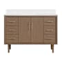 Miseno Mertola 48" Free Standing Single Basin Vanity Set with Cabinet and Stone Composite Vanity Top Walnut Drift