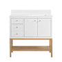 Miseno Isadore 36" Free Standing Single Basin Vanity Set with Cabinet and Stone Composite Vanity Top Bright White