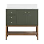 Miseno Isadore 36" Free Standing Single Basin Vanity Set with Cabinet and Stone Composite Vanity Top Deep Olive Green