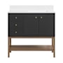 Miseno Isadore 36" Free Standing Single Basin Vanity Set with Cabinet and Stone Composite Vanity Top Tricorn Black