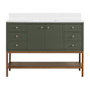 Miseno Isadore 48" Free Standing Single Basin Vanity Set with Cabinet and Stone Composite Vanity Top Deep Olive Green