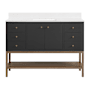 Miseno Isadore 48" Free Standing Single Basin Vanity Set with Cabinet and Stone Composite Vanity Top Tricorn Black