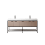 Miseno Marcilla 72" Free Standing Double Basin Vanity Set with Cabinet and Stone Composite Vanity Top Almond Coffee / White