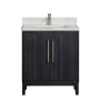 Miseno Gara 30" Free Standing Single Basin Vanity Set with Cabinet and Composite Stone Vanity Top Fir Wood Black