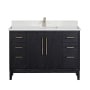 Miseno Gara 48" Free Standing Single Basin Vanity Set with Cabinet and Composite Stone Vanity Top Fir Wood Black