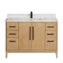Miseno Gara 48" Free Standing Single Basin Vanity Set with Cabinet and Composite Stone Vanity Top Washed Ash Grey
