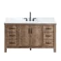 Miseno Javier 60" Free Standing Single Basin Vanity Set with Cabinet and Composite Stone Vanity Top Spruce Antique Gray