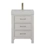Miseno León 24" Free Standing Single Basin Vanity Set with Cabinet and Composite Stone Vanity Top Washed White