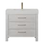 Miseno León 36" Free Standing Single Basin Vanity Set with Cabinet and Composite Stone Vanity Top Washed White