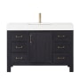Miseno León 48" Free Standing Single Basin Vanity Set with Cabinet and Composite Stone Vanity Top Fir Wood Black
