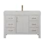 Miseno León 48" Free Standing Single Basin Vanity Set with Cabinet and Composite Stone Vanity Top Washed White