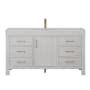 Miseno León 60" Free Standing Single Basin Vanity Set with Cabinet and Composite Stone Vanity Top Washed White
