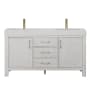 Miseno León 60" Free Standing Double Basin Vanity Set with Cabinet and Composite Stone Vanity Top Washed White