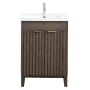 Miseno Palos 24" Free Standing Single Basin Vanity Set with Cabinet and Ceramic Vanity Top Spruce Antique Brown