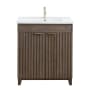 Miseno Palos 30" Free Standing Single Basin Vanity Set with Cabinet and Ceramic Vanity Top Spruce Antique Brown