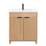 Miseno Palos 30" Free Standing Single Basin Vanity Set with Cabinet and Ceramic Vanity Top Fir Wood Brown