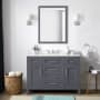 Miseno Tahoe 48" Free Standing Single Basin Vanity Set with Cabinet, Cultured Marble Vanity Top, and Mirror Dark Charcoal / White Cultured Marble