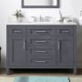 Miseno Tahoe 48" Free Standing Single Basin Vanity Set with Cabinet and Cultured Marble Vanity Top Dark Charcoal / White Cultured Marble