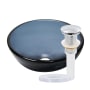 Miseno Marrone 12" Circular Glass Vessel Bathroom Sink and Pop-Up Drain Assembly Grey / Chrome Drain
