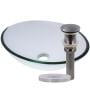 Miseno Oval 20" Tempered Glass Vessel Bathroom Sink Gun Metal Drain