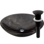 Miseno Circular 17" Marble Vessel Bathroom Sink Flat Black Drain