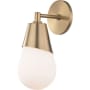 Mitzi Cora Single Light 11-3/4" High Wall Sconce with Opal Etched Shade Aged Brass