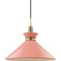 Mitzi Kiki Single Light 18" Wide Pendant Aged Brass / Pink