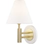 Mitzi Robbie Single Light 12" Tall Wall Sconce Aged Brass / White