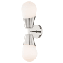Mitzi Cora 2 Light 5" Wide Wall Sconce with Opal Etched Shades Polished Nickel