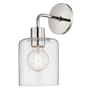 Mitzi Neko Single Light 12" High Wall Sconce with Clear Shade Polished Nickel