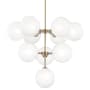 Mitzi Ashleigh 10 Light 29-3/4" Wide LED Globe Chandelier with Clear Outer and Etched Inner Shades Aged Brass