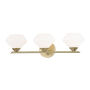 Mitzi Valerie 3 Light 21-3/4" Wide Bathroom Vanity Light Aged Brass
