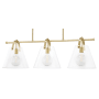 Mitzi Karin 3 Light 44" Wide Linear Chandelier Aged Brass