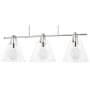 Mitzi Karin 3 Light 44" Wide Linear Chandelier Polished Nickel