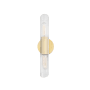 Mitzi Cecily 2 Light 4-3/4" Wide Wall Sconce with Clear Shades - ADA Compliant Aged Brass