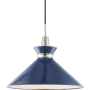 Mitzi Kiki Single Light 18" Wide Pendant Polished Nickel / Navy