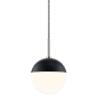 Mitzi Renee 7" Wide Single Pendant with Frosted Glass Shade Polished Nickel / Black