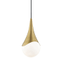 Mitzi Ariana 8" Wide Mini Pendant with Frosted Glass Shade Aged Brass