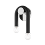 Mitzi Whit 2 Light 11" Tall Wall Sconce Polished Nickel / Black