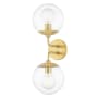 Mitzi Meadow 2 Light 20" Tall Wall Sconce Aged Brass
