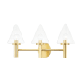 Mitzi Connie 3 Light 22" Wide Bathroom Vanity Light Aged Brass