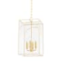 Mitzi Addison 4 Light 11" Wide Pendant Aged Brass / Cream
