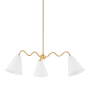 Mitzi Onda 3 Light 43" Wide Chandelier Aged Brass