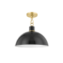 Mitzi Camille 13" Wide Pendant Aged Brass / Glossy Black