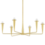 Mitzi Danna 6 Light 40" Wide Candle Style Chandelier Aged Brass