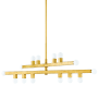 Mitzi Sutter 14 Light 41" Wide Linear Chandelier Vintage Gold Leaf