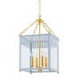 Mitzi Rosalie 4 Light 14" Wide Pendant Aged Brass / Soft Arctic Blue
